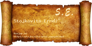 Stojkovits Ernő névjegykártya